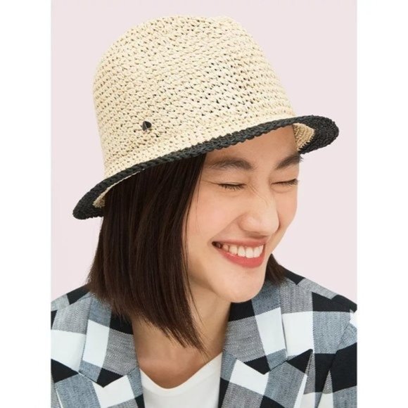 KATE SPADE NEW YORK Heritage Stripe Crushable Fedora NWT - Picture 1 of 3